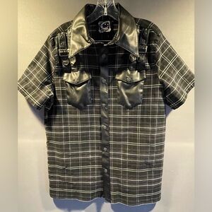 KILLSTAR Daze Snap Down Men’s Tartan Short Sleeve X Large NEW